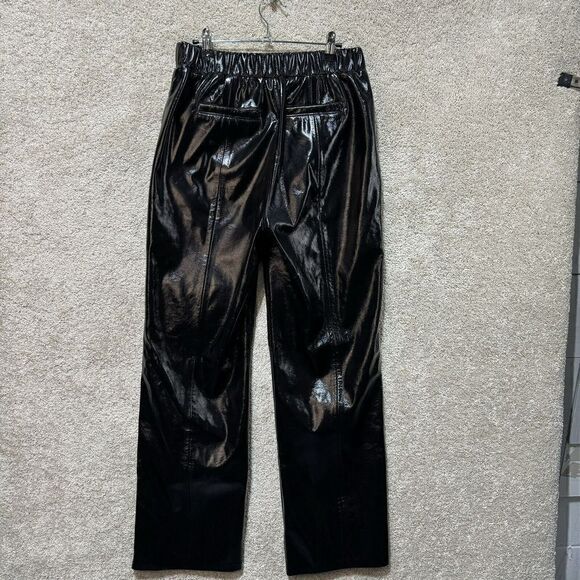 BlankNYC Black Pleather Wide Leg Pants Women's Medium Pull On High Rise Trousers - Picture 9 of 16